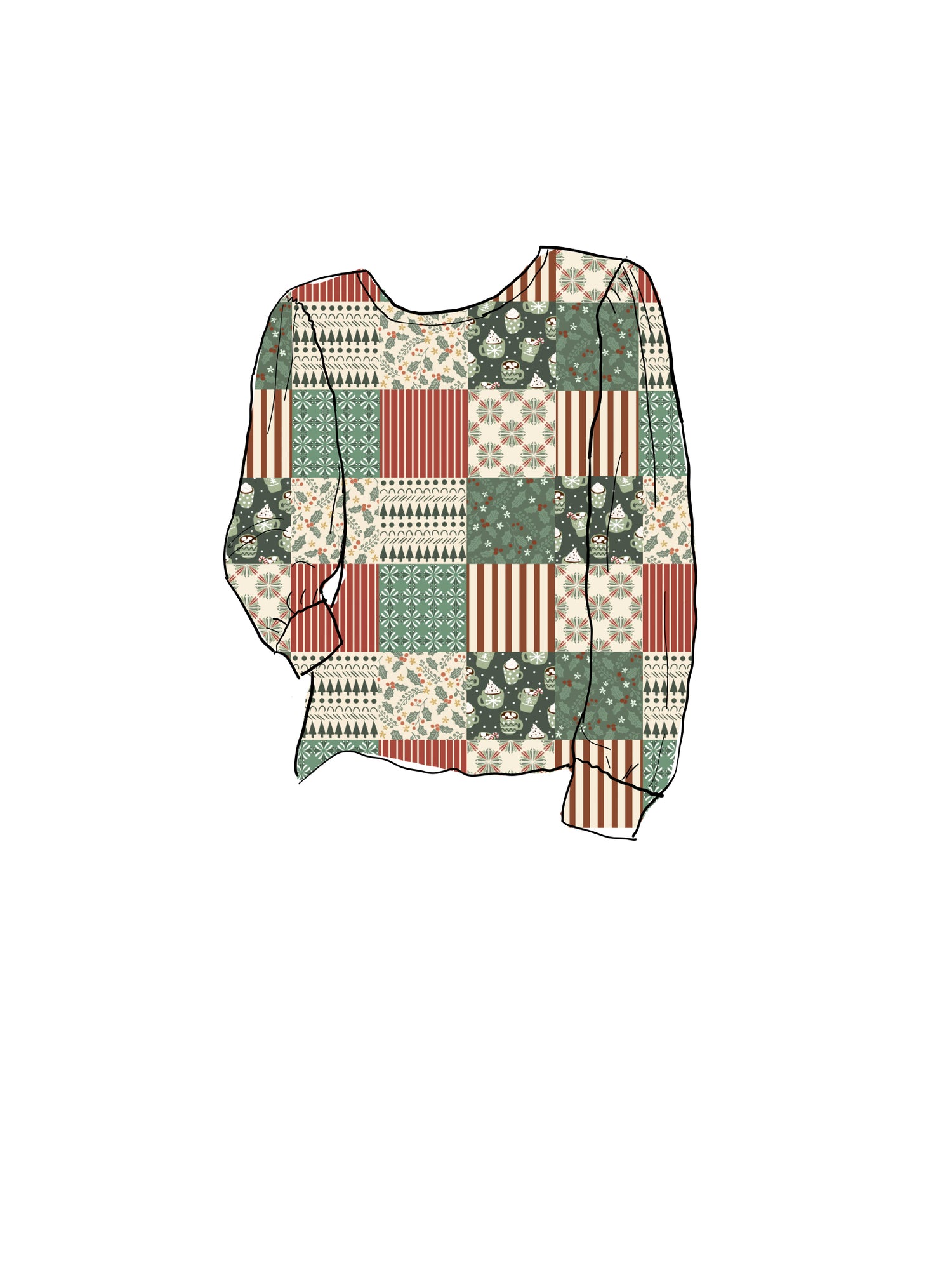 Christmas quilt women’s shirt