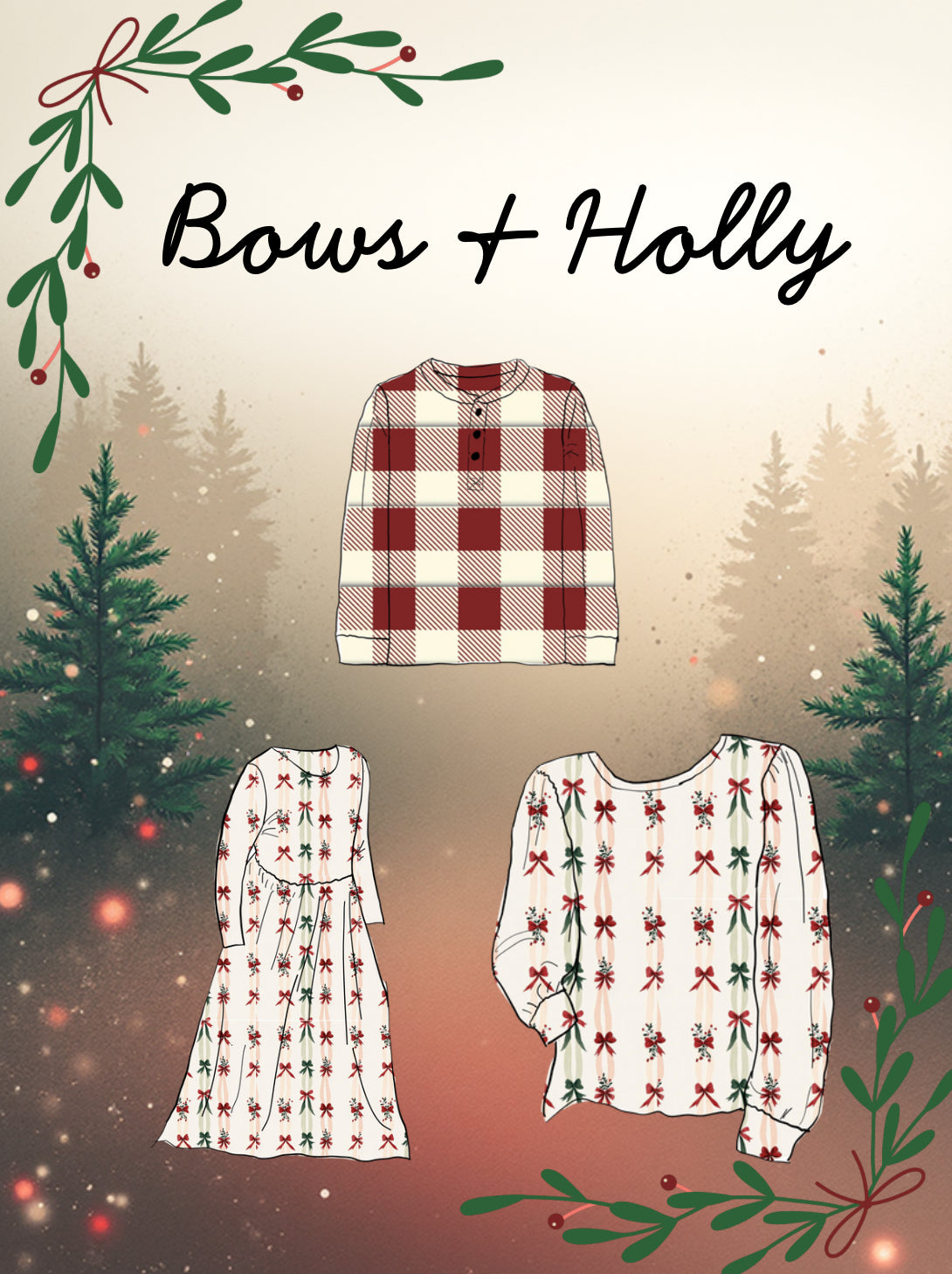 Bows and holly