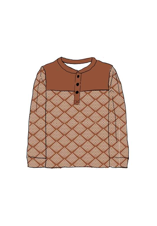 Mushroom meadows boys shirt